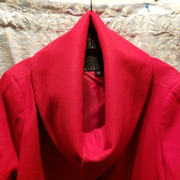 ATTENTION RED WOOL/RAYON SWING COAT SZ XL - Picture 2 of 8